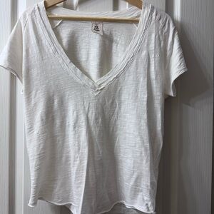 We The Free White V-Neck Short Sleeve Tee